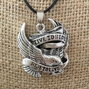 4/$20 💙 STEEL EAGLE PENDANT